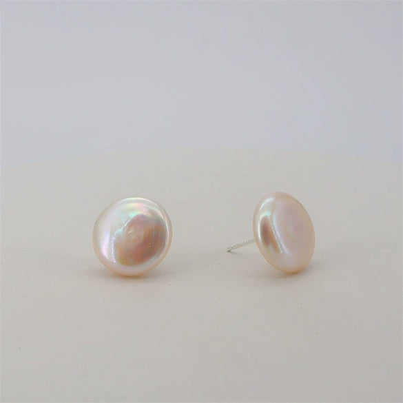 Wholesale Women's Fresh Water Pearl Earrings Copper 14K Gold Plated Geometric Natural Plant Flowers Style