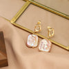 Wholesale Women's Freshwater Natural Pearl Baroque Earrings Retro Highend Light Luxury Geometric Electroplated Jewelry