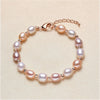 Wholesale Women's Freshwater Pearl And Alloy Bracelet With Simple Style And Circular Pearl Shape