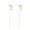 Wholesale Women's Freshwater Pearl And Copper Geometric Earrings With 14K Gold Electroplating