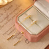 Wholesale Women's Freshwater Pearl And Copper Geometric Earrings With 14K Gold Electroplating