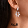Wholesale Women's Freshwater Pearl And Shell Earrings In Sweet Style With Geometric Design And 316L Stainless Steel Electroplating