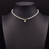 Wholesale Women's Freshwater Pearl Clavicle Chain Necklace With Geometric Design And Electroplating Treatment