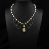 Wholesale Women's Freshwater Pearl Clavicle Chain Necklace With Geometric Design And Electroplating Treatment