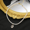 Wholesale Women's Freshwater Pearl Clavicle Chain Necklace With Geometric Design And Electroplating Treatment