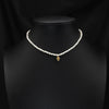 Wholesale Women's Freshwater Pearl Clavicle Chain Necklace With Geometric Design And Electroplating Treatment