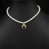 Wholesale Women's Freshwater Pearl Clavicle Chain Necklace With Geometric Design And Electroplating Treatment