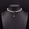 Wholesale Women's Freshwater Pearl Clavicle Chain Necklace With Geometric Design And Electroplating Treatment