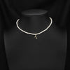 Wholesale Women's Freshwater Pearl Clavicle Chain Necklace With Geometric Design And Electroplating Treatment
