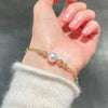 Wholesale Women's Freshwater Pearl Copper Adjustable Pineapple Bracelet With Colorpreserving Feature