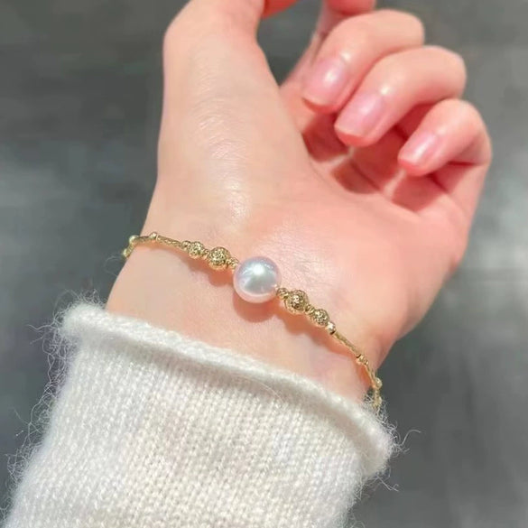 Wholesale Women's Freshwater Pearl Copper Adjustable Pineapple Bracelet With Colorpreserving Feature