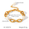 Wholesale Women's Freshwater Pearl Geometric Stainless Steel Electroplated Bracelet