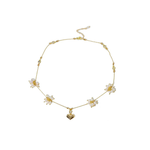 Wholesale Women's Freshwater Pearl Geometric Titanium Steel Electroplating Necklace