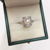 Wholesale Women's Freshwater Pearl Ring Copper Geometric Square Style