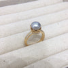 Wholesale Women's Freshwater Pearl Ring Copper Material Flat Round And Rose Buns Round Shape Premium Sense Delicate Crown Style