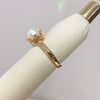 Wholesale Women's Freshwater Pearl Ring Copper Material Flat Round And Rose Buns Round Shape Premium Sense Delicate Crown Style