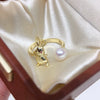 Wholesale Women's Freshwater Pearl Ring With Copper Accessories And Round Shape