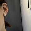 Wholesale Women's Freshwater Pearl S925 Silver Needle Elegant Minimalist Fashion Earrings With Flat Round Rose Buns Round Oblate Shape
