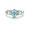 Wholesale Women's Fritillary Ring 925 Sterling Silver Geometric Fashion Electroplated Aqua Sapphire Blue Series