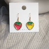 Wholesale Women's Fruit Earrings With Red Strawberry Yellow Pineapple Watermelon Lemon Pendant Alloy Electroplated