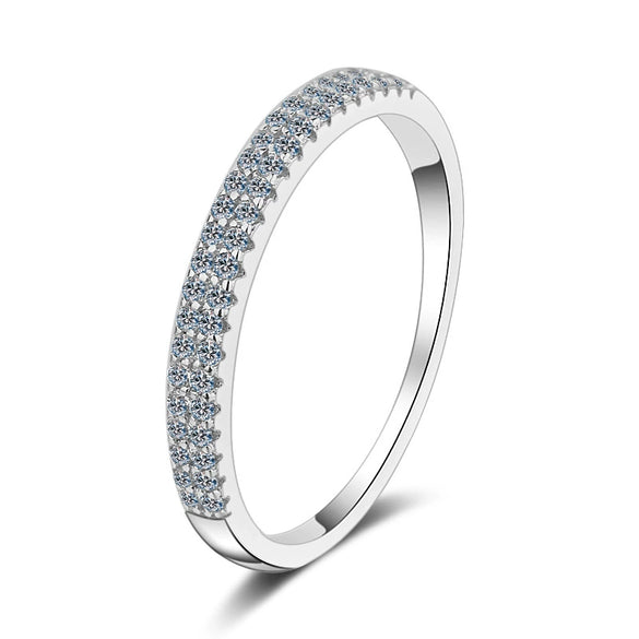 Wholesale Women's Fruit Food Style S925 Sterling Silver Ring Plated Pt950 Gold With Double Row Micro Inlay Mossan Diamond