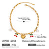 Wholesale Women's Fruit Pattern Titanium Steel And Stainless Steel Electroplated Pendant Necklace With Water Wave Chain