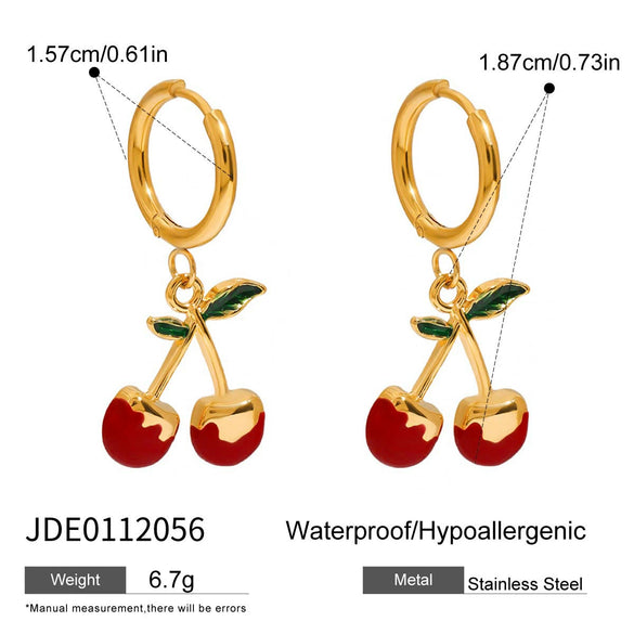 Wholesale Women's Fruit Pattern Titanium Steel And Stainless Steel Electroplated Pendant Necklace With Water Wave Chain