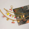 Wholesale Women's Fruit Pattern Titanium Steel And Stainless Steel Electroplated Pendant Necklace With Water Wave Chain