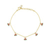Wholesale Women's Fruit Patterned Anklet With Goldplated Artificial Gemstones And Semiprecious Stones