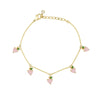 Wholesale Women's Fruit Patterned Anklet With Goldplated Artificial Gemstones And Semiprecious Stones