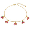 Wholesale Women's Fruit Patterned Anklet With Goldplated Artificial Gemstones And Semiprecious Stones