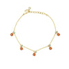 Wholesale Women's Fruit Patterned Anklet With Goldplated Artificial Gemstones And Semiprecious Stones