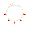 Wholesale Women's Fruit Patterned Anklet With Goldplated Artificial Gemstones And Semiprecious Stones