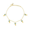 Wholesale Women's Fruit Patterned Anklet With Goldplated Artificial Gemstones And Semiprecious Stones