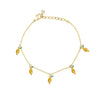 Wholesale Women's Fruit Patterned Anklet With Goldplated Artificial Gemstones And Semiprecious Stones