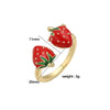 Wholesale Women's Fruit Shape Copper Ring With Dripping Oil Design And Sweet Style