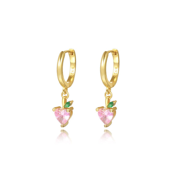 Wholesale Women's Fruit Shape S925 Sterling Silver Inlaid Zircon Earrings
