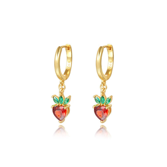 Wholesale Women's Fruit Shape S925 Sterling Silver Inlaid Zircon Earrings