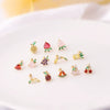 Wholesale Women's Fruit Shape Titanium Steel Stud Earrings Electroplated