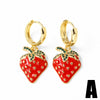 Wholesale Women's Fruit Shaped Copper Pendant Earrings With Fruit Dripping Oil Pattern And Electroplating