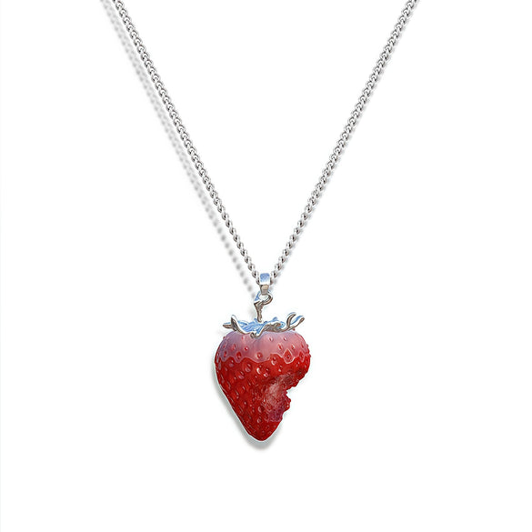 Wholesale Women's Fruit Shaped Copper Resin Electroplated Ochain Pendant Necklace