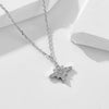 Wholesale Women's Full Diamond Eight Awn Star 925 Silver Necklace With Cross Chain Pendant