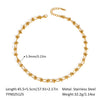 Wholesale Women's Future Style Geometric Heart Horseshoe 18K Real Gold Plated Handmade Chain Necklace Jewelry