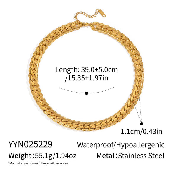 Wholesale Women's Future Style Geometric Heart Horseshoe 18K Real Gold Plated Handmade Chain Necklace Jewelry