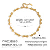 Wholesale Women's Future Style Geometric Heart Horseshoe 18K Real Gold Plated Handmade Chain Necklace Jewelry