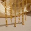 Wholesale Women's Future Style Geometric Heart Horseshoe 18K Real Gold Plated Handmade Chain Necklace Jewelry