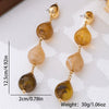 Wholesale Women's Geometric Acrylic And Resin Electroplated Earrings With Water Drop Tassel Design