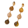Wholesale Women's Geometric Acrylic And Resin Electroplated Earrings With Water Drop Tassel Design