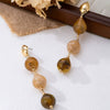 Wholesale Women's Geometric Acrylic And Resin Electroplated Earrings With Water Drop Tassel Design