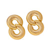 Wholesale Women's Geometric Alloy And Stainless Steel Electroplated Hollow Twist Thread Earrings